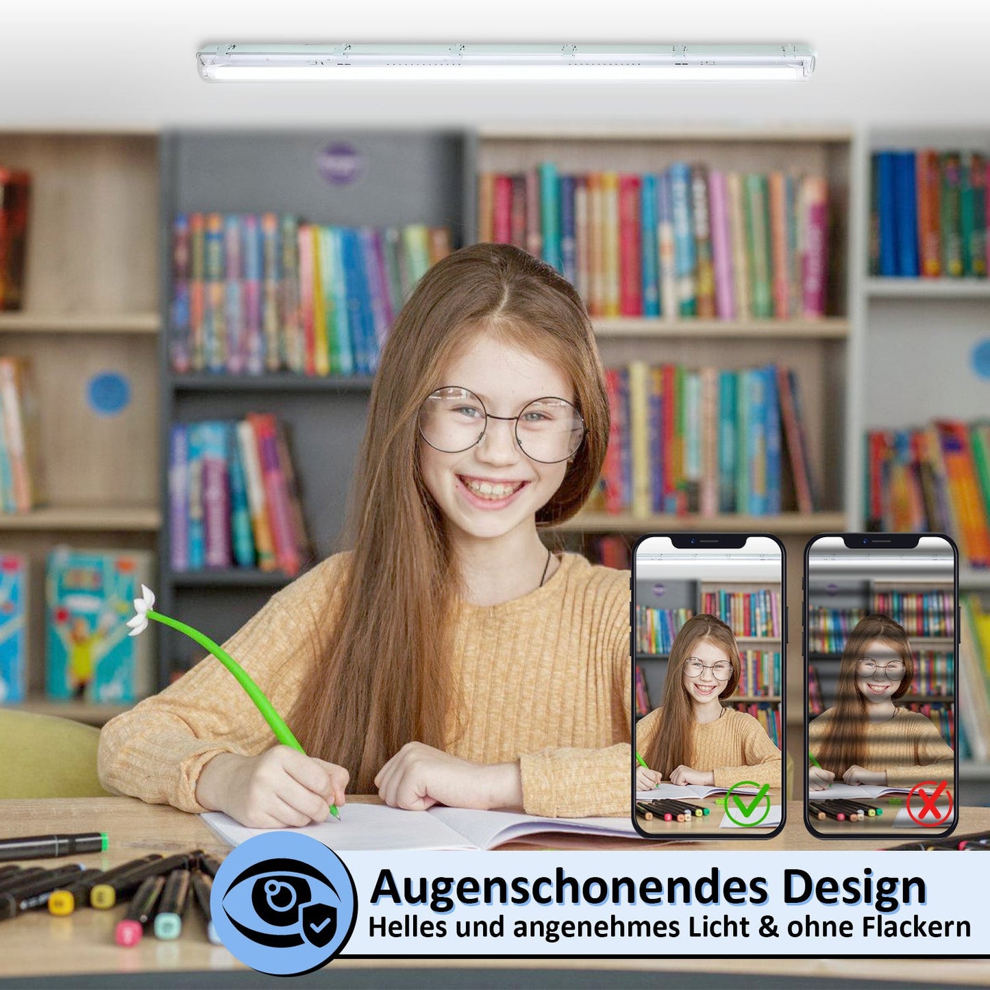 LED Feuchtraumleuchte 24W Kaltweiß 150cm T8