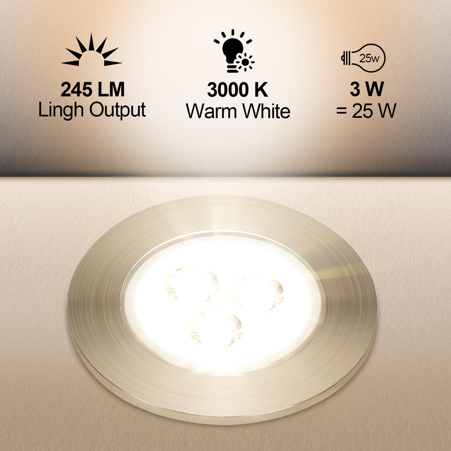 LED Einbaustrahler Integriert 3W Warmweiß/Kaltweiß