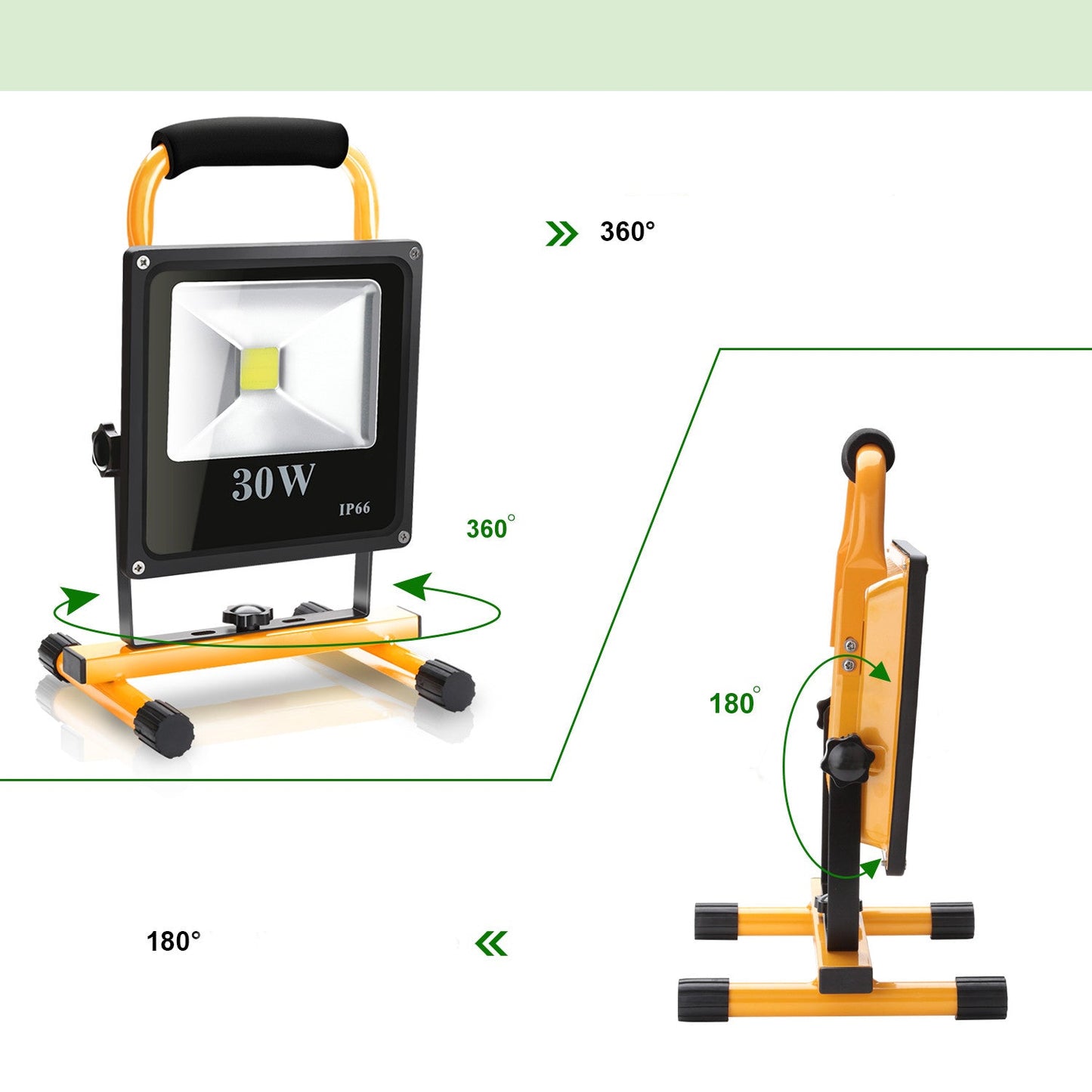 Led Baustrahler Akku Strahler IP66 Kaltweiß