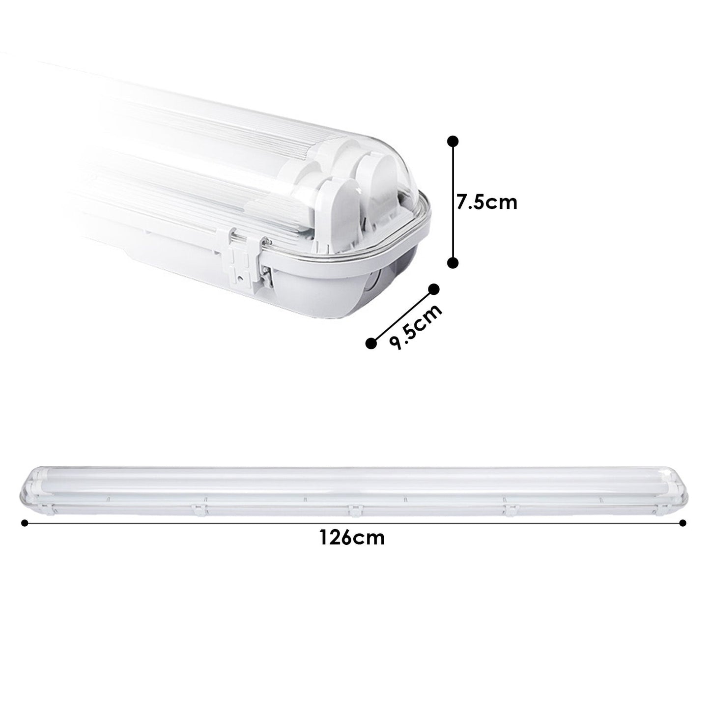 LED Feuchtraumleuchte Doppelt T8 Kaltweiß 18W/24W