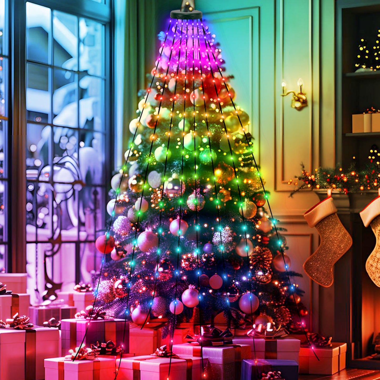 Christbaumbeleuchtung mit APP-Kontrolle 160 LEDs IP67