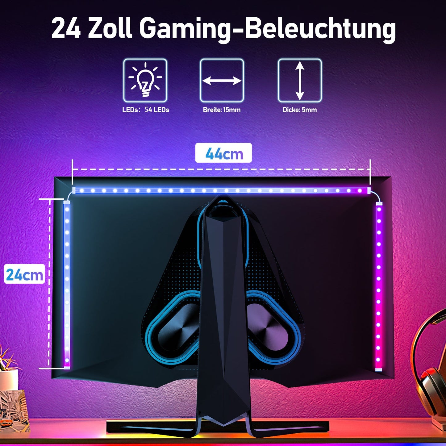 Neon LED Strip RGBIC LED Streifen für PC-Monitor