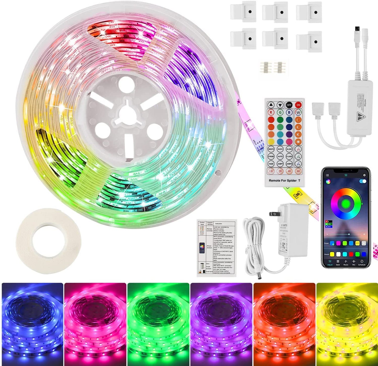 Led Strip 10m/20m funktioniert mit Alexa und Google Assistant