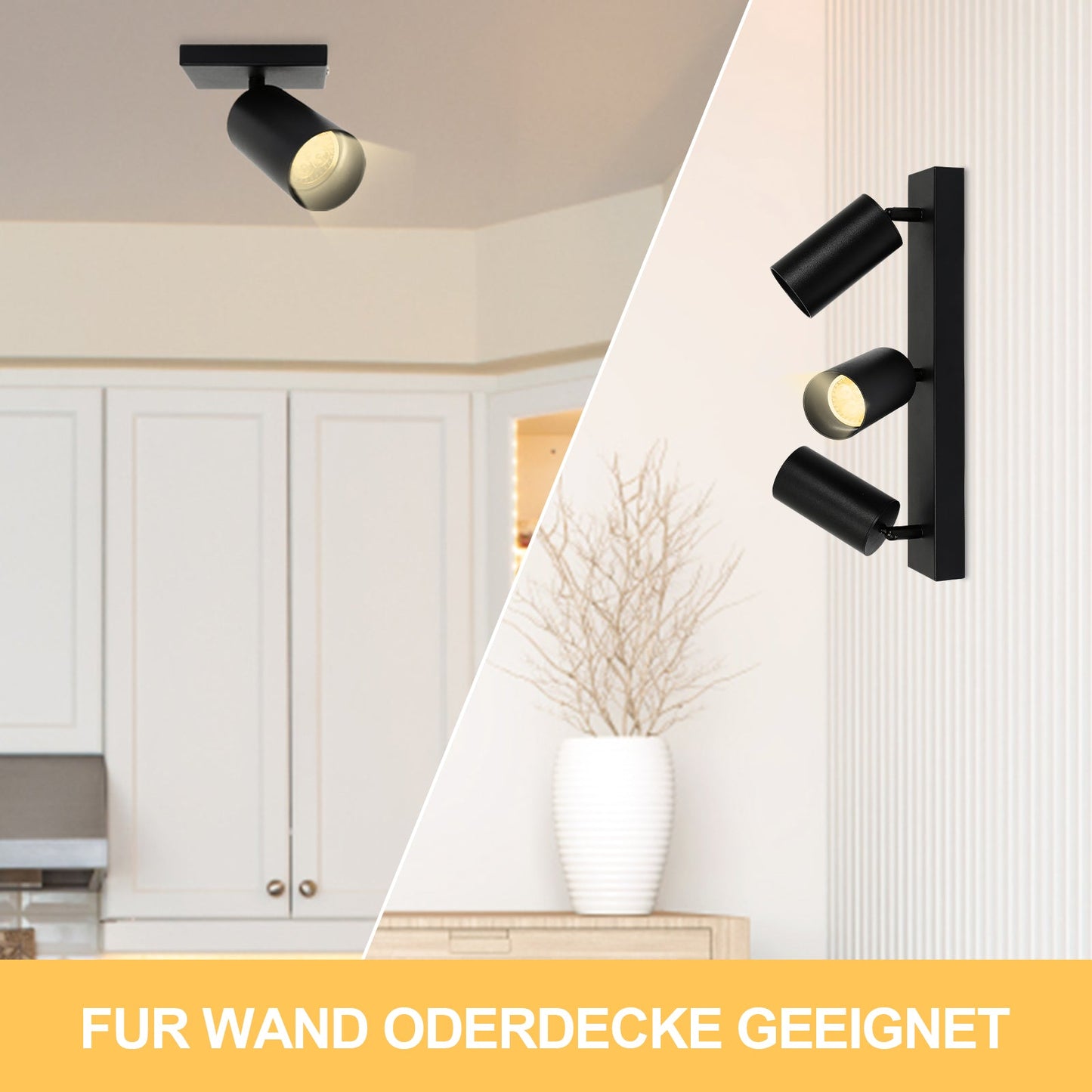 Deckenstrahler GU10 4W 1/2/3 flammig Warmweiß