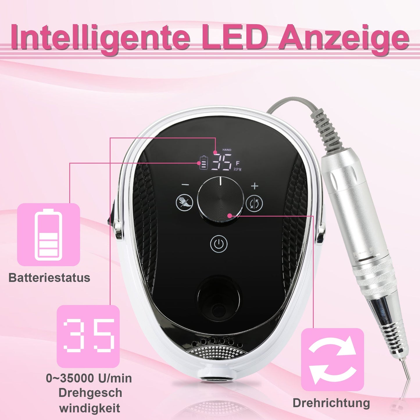 Elektrische Nagelfräser Pediküre 35000 U/min