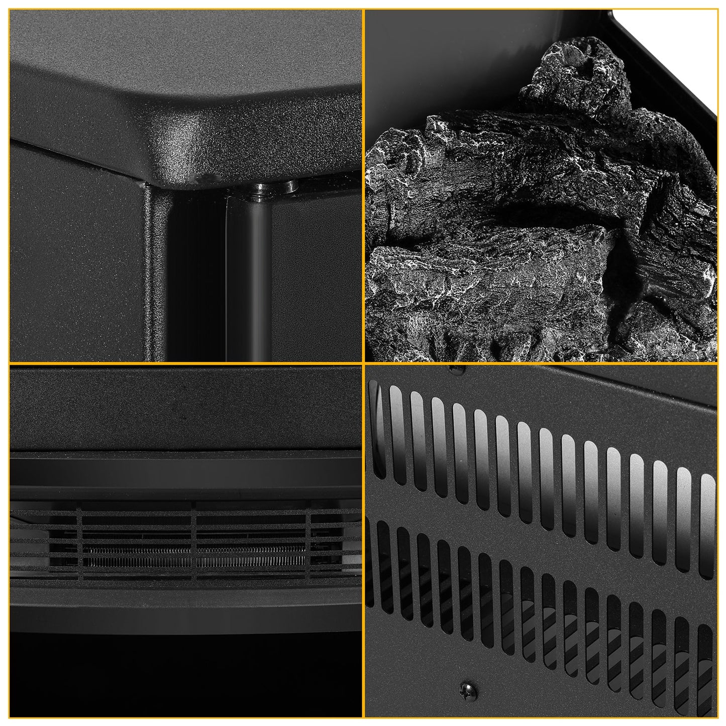 Elektrokamin mit LED Flammenm WiFi Fernbedienung 900W/1800W