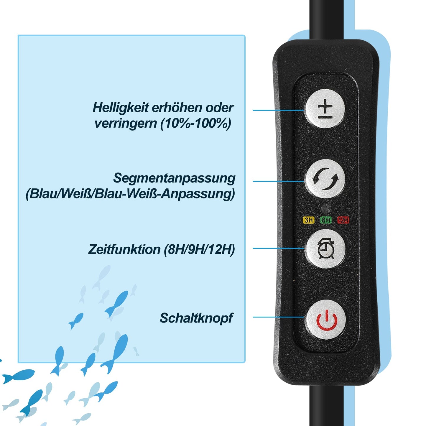 LED Aquarium Beleuchtung Weiß Blau Licht