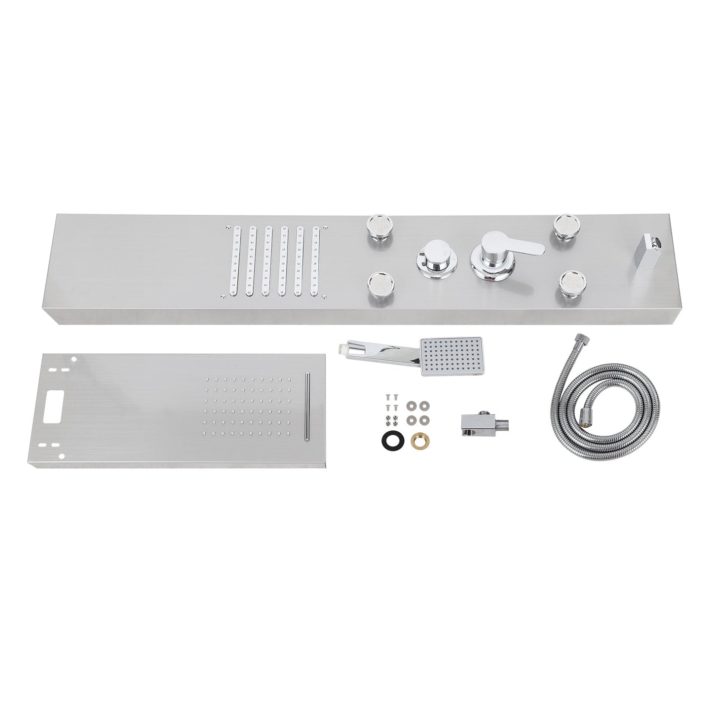 Duschpaneel Wandduschpaneel 5 Funktionen Edelstahl Silber
