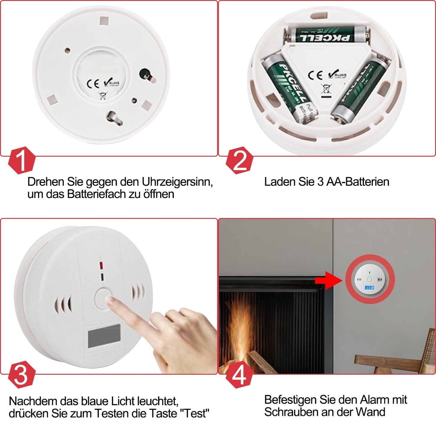 CO Melder Feuermelder Kohlenmonoxidmelder