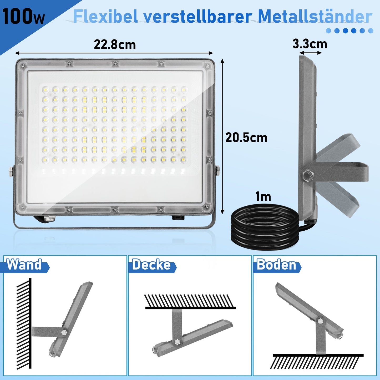 LED Außenstrahler Kaltweiß IP65 50W-200W