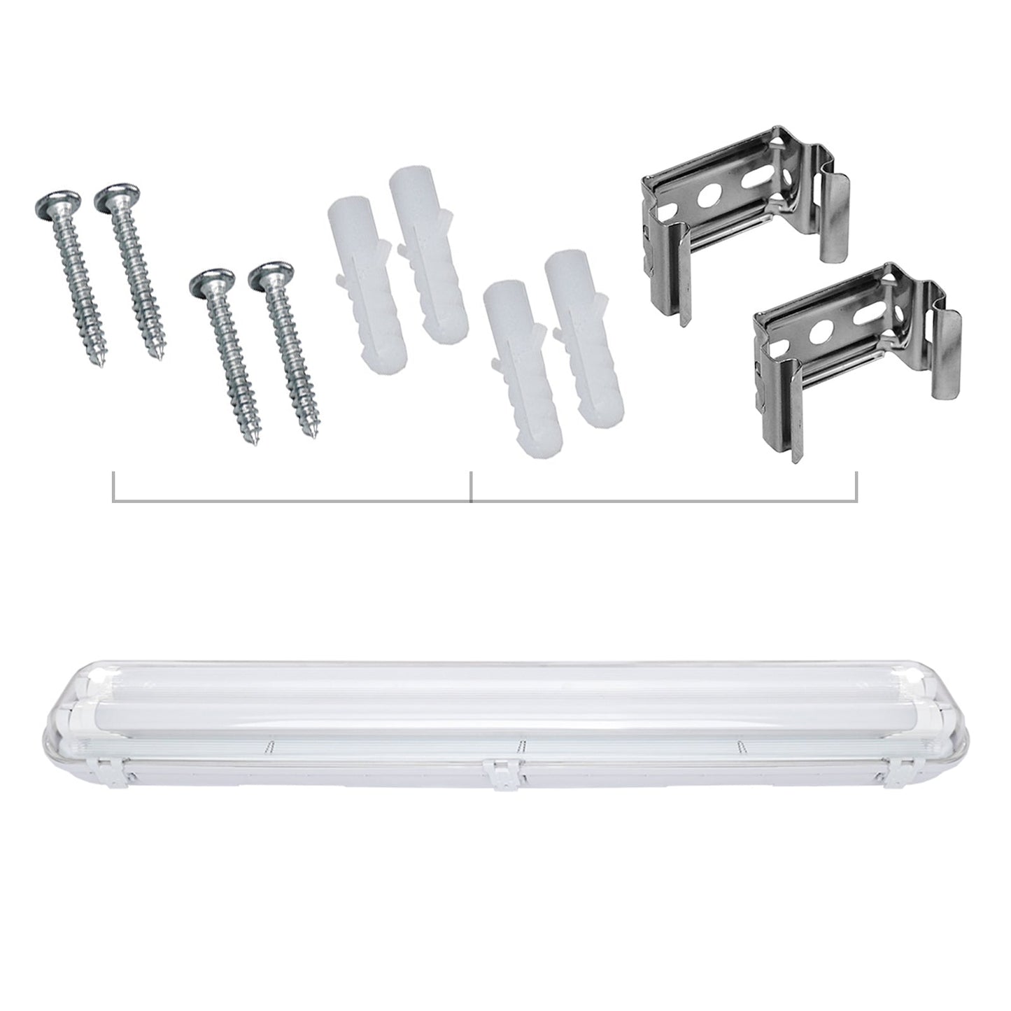 LED Feuchtraumleuchte Doppelt T8 Neutralweiß 18W/24W