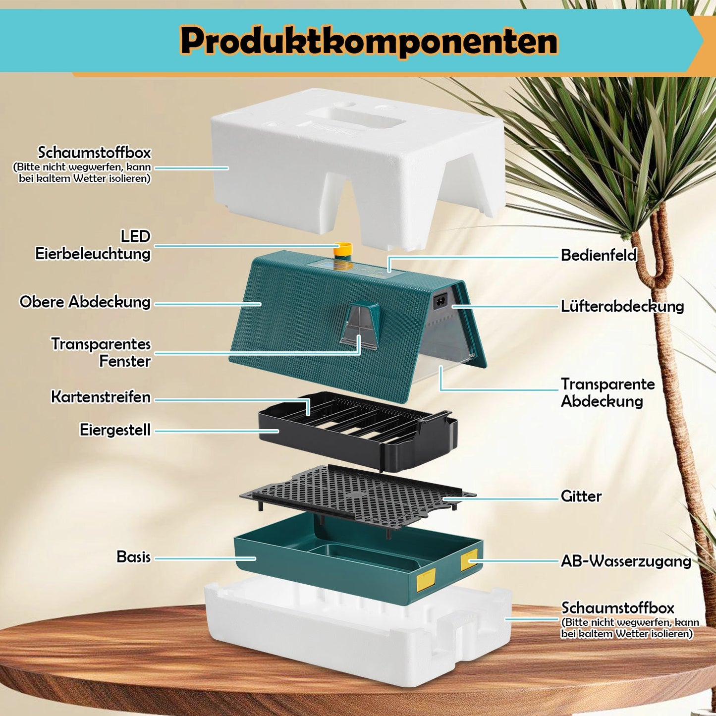 Brutmaschine Inkubator automatik fur 10 Hühnereier