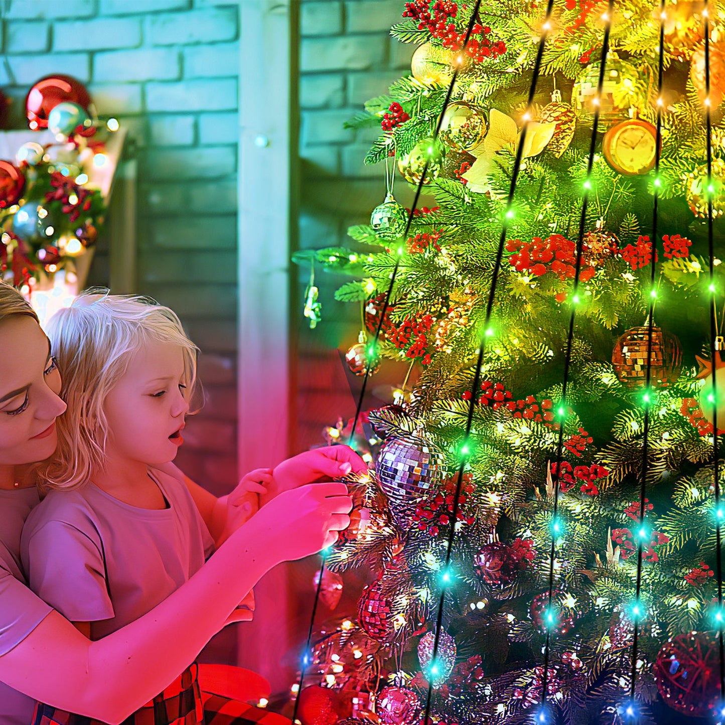 Christbaumbeleuchtung mit APP-Kontrolle 160 LEDs IP67