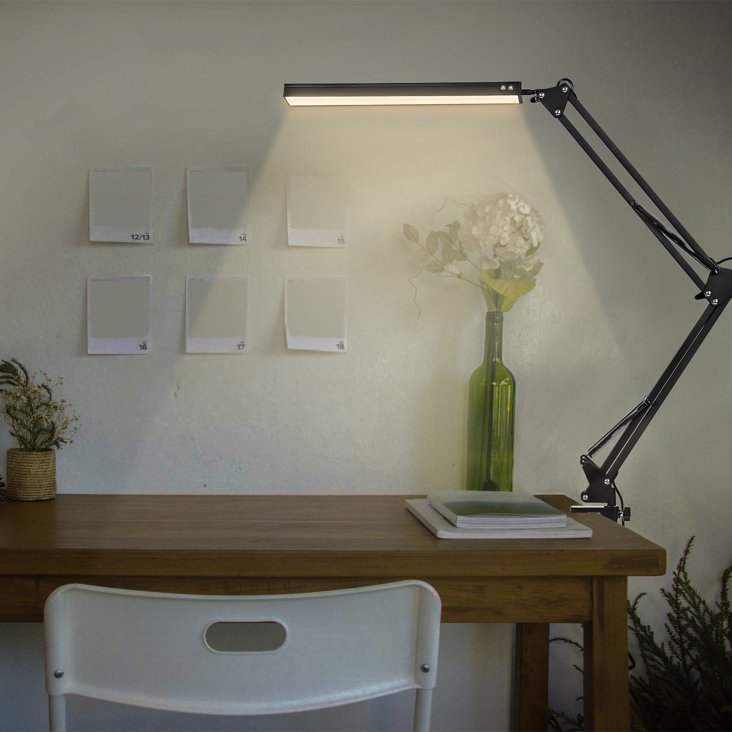 LED Schreibtischlampe, 10W Klemmleuchte, Dimmbar Tischlampe