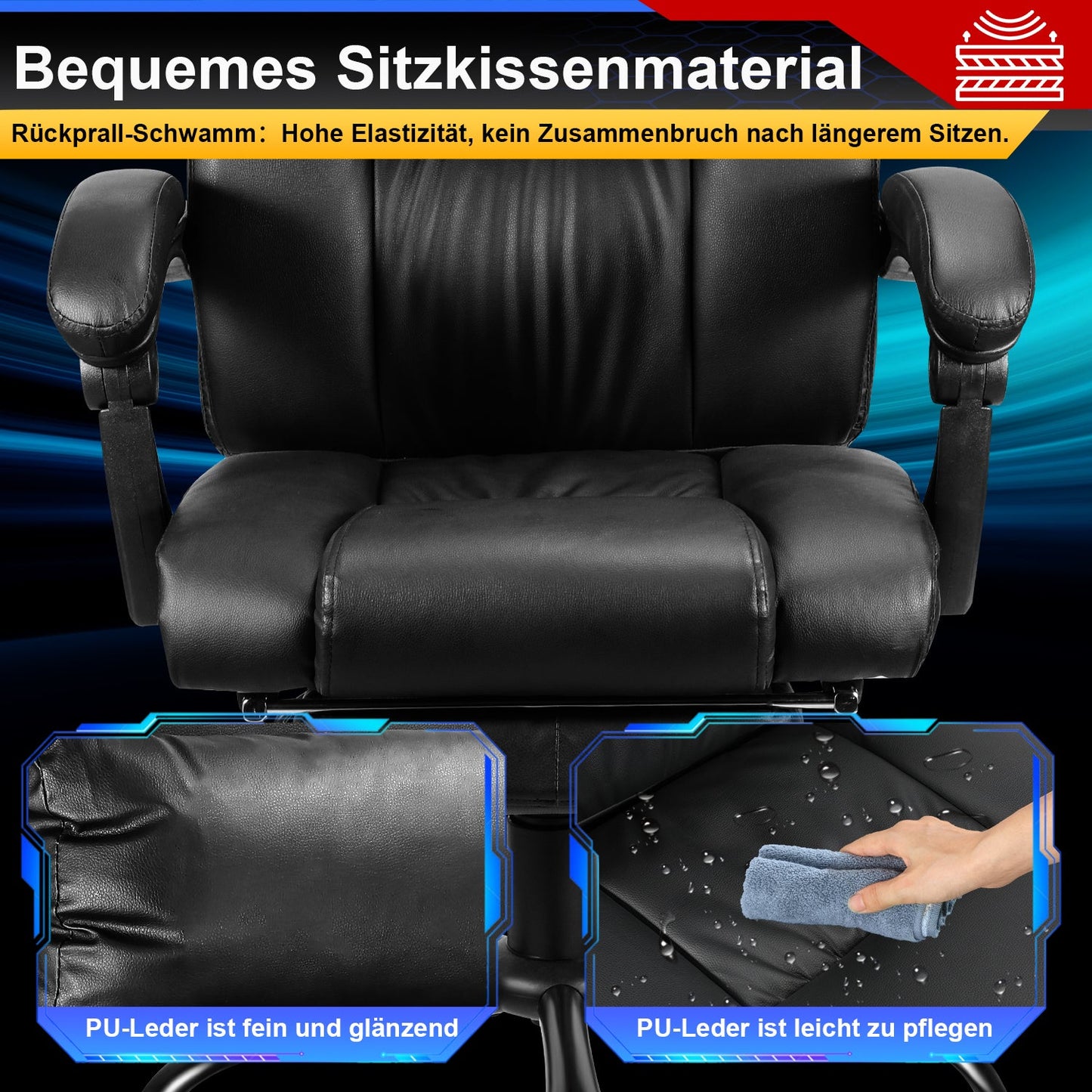 Drehstuhl Höhenverstellbar Bürostuhl 360° frei Drehbar