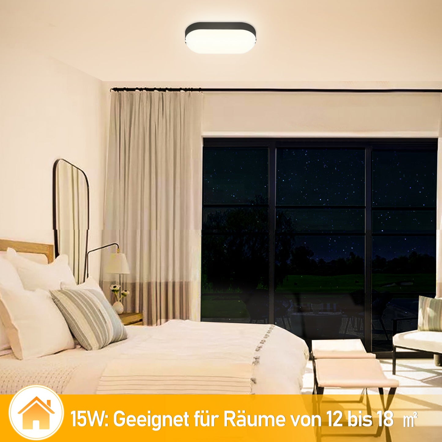 15W LED Feuchtraumleuchte IP54