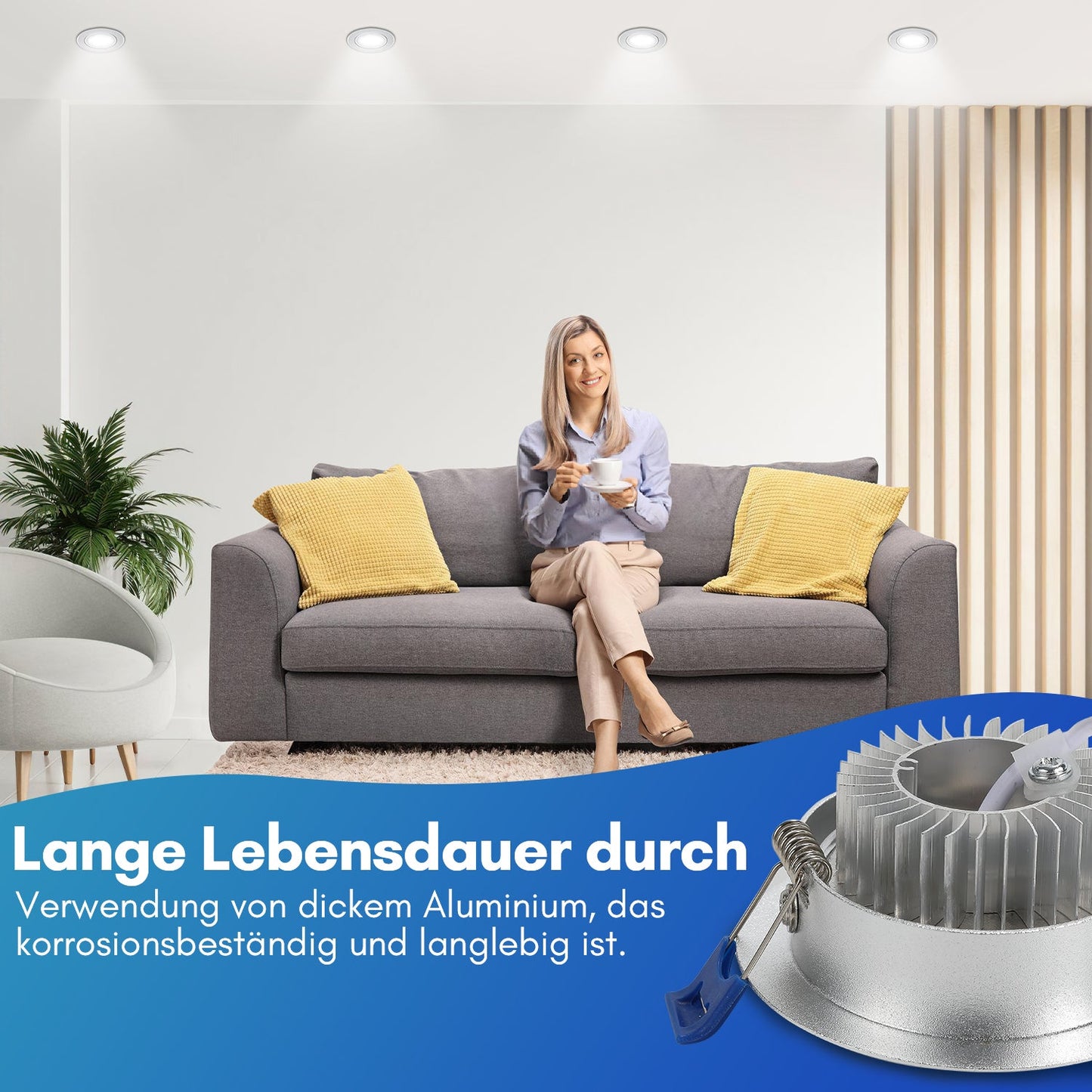 LED Einbaustrahler 20x 3W Kaltweiß/Warmweiß Extra flach