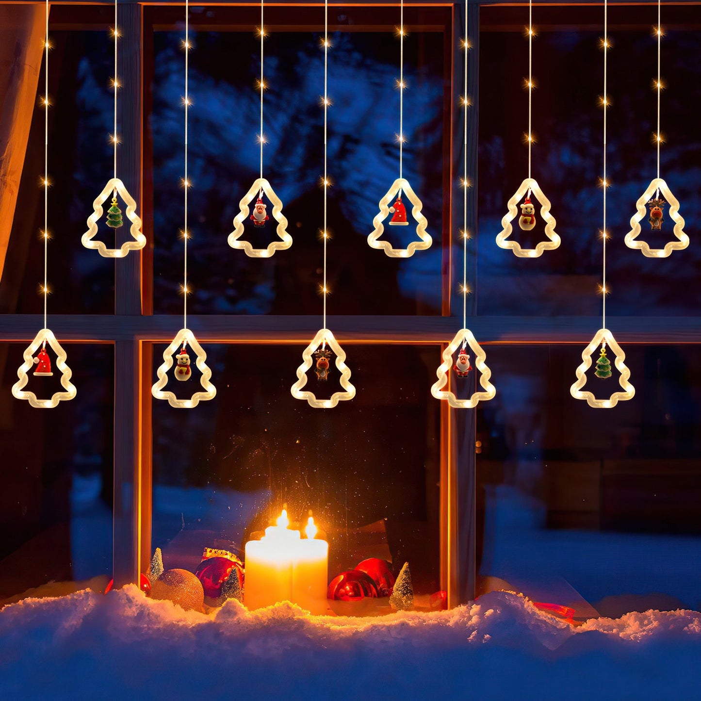 LED Weihnachtsbeleuchtung Lichtervorhang 3M
