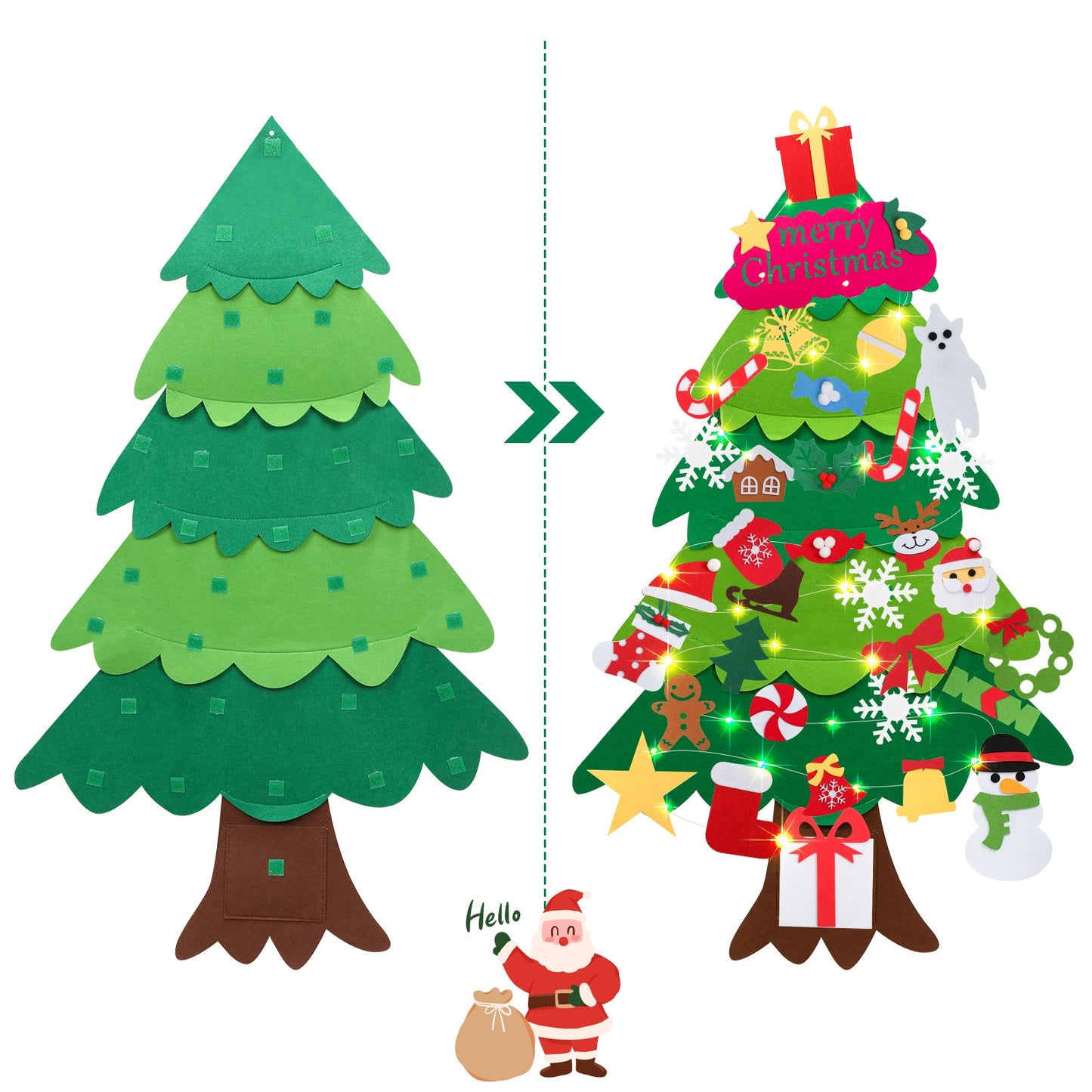 Filz LED Weihnachtsbaum 105cm DIY
