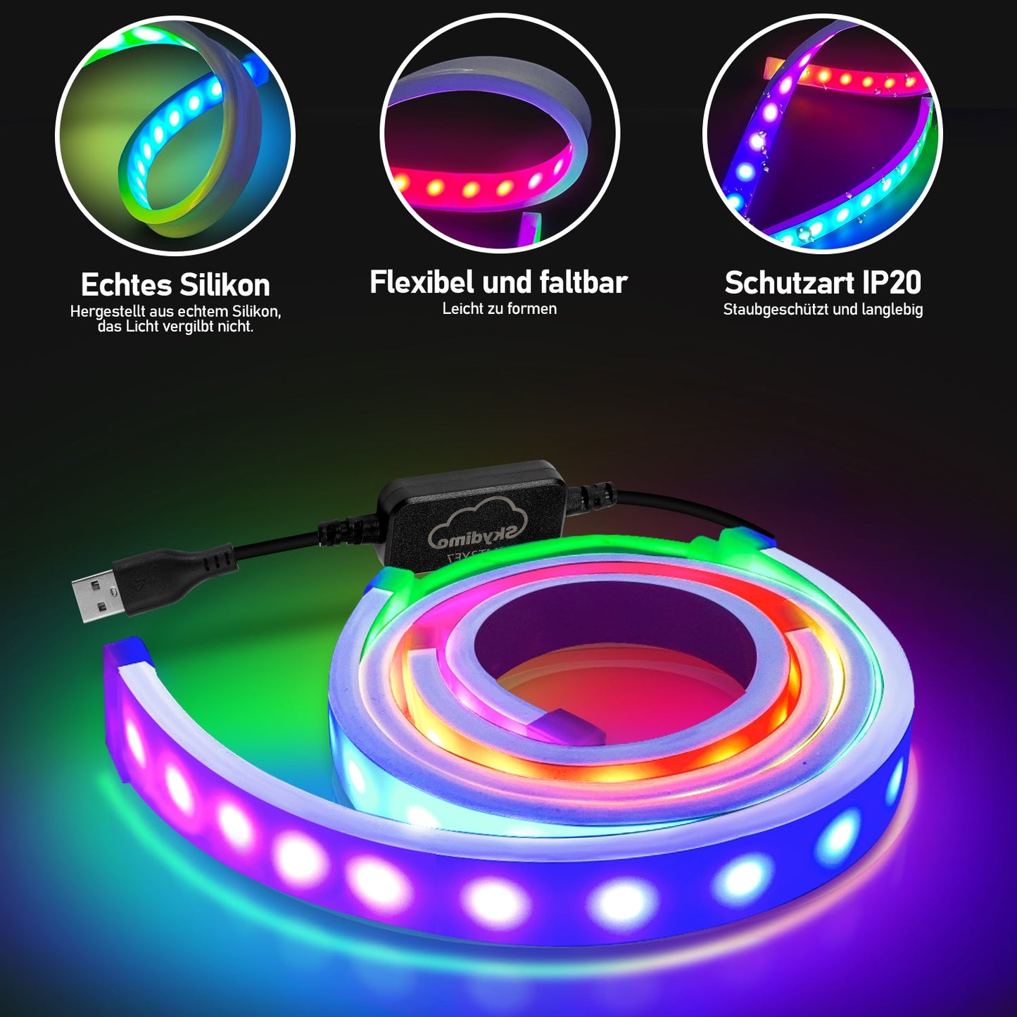 Neon LED Strip RGBIC LED Streifen für PC-Monitor