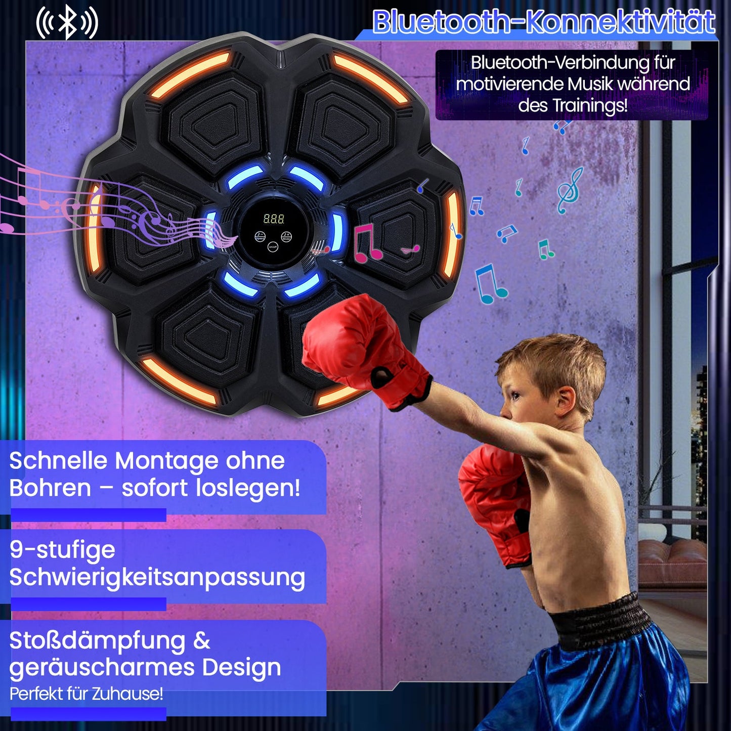 Music Boxing Machine LED Box-Wandhalterung für Erwachsene Kinder