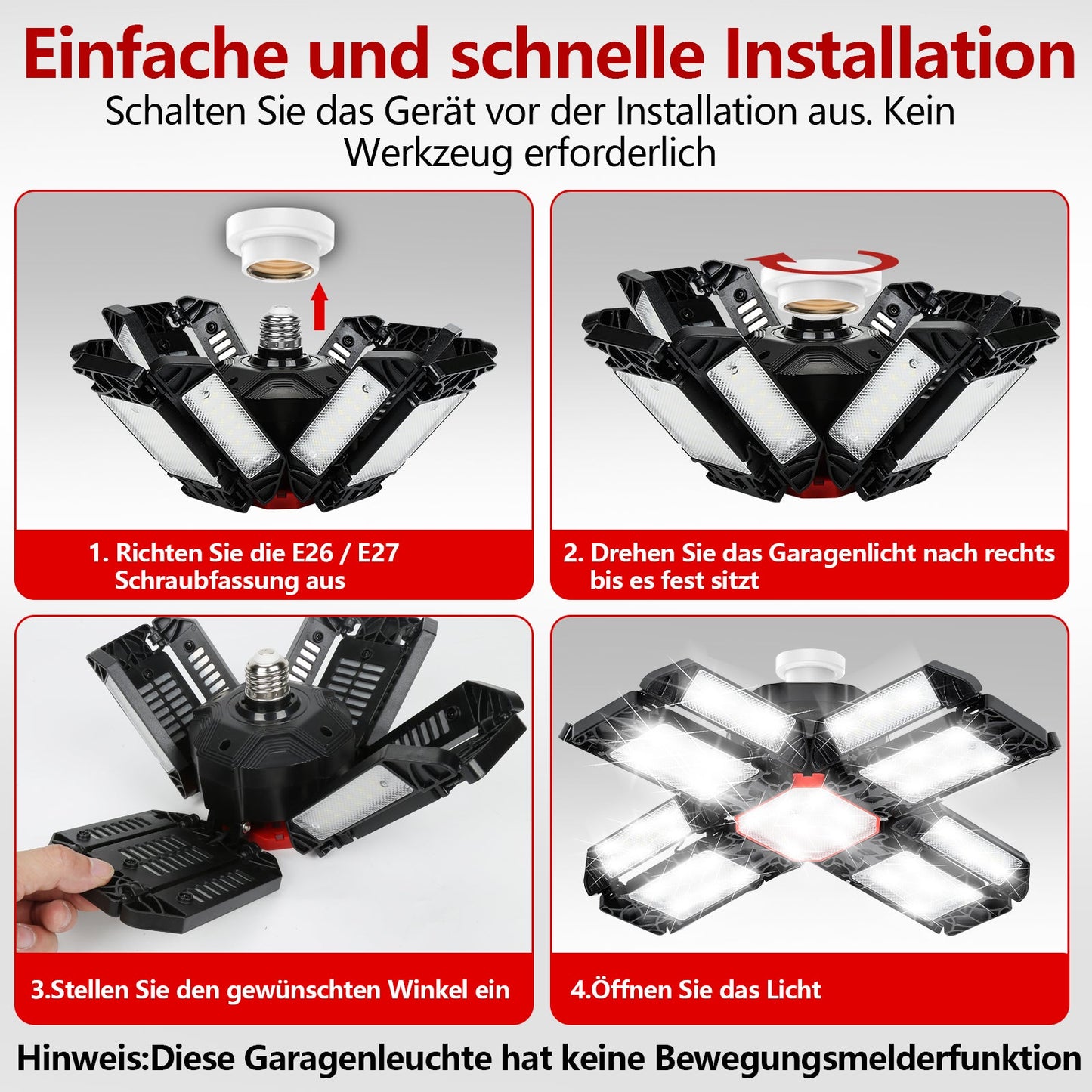 Led Werkstatt Deckenleuchte Verstellbaren Paneelen 200W
