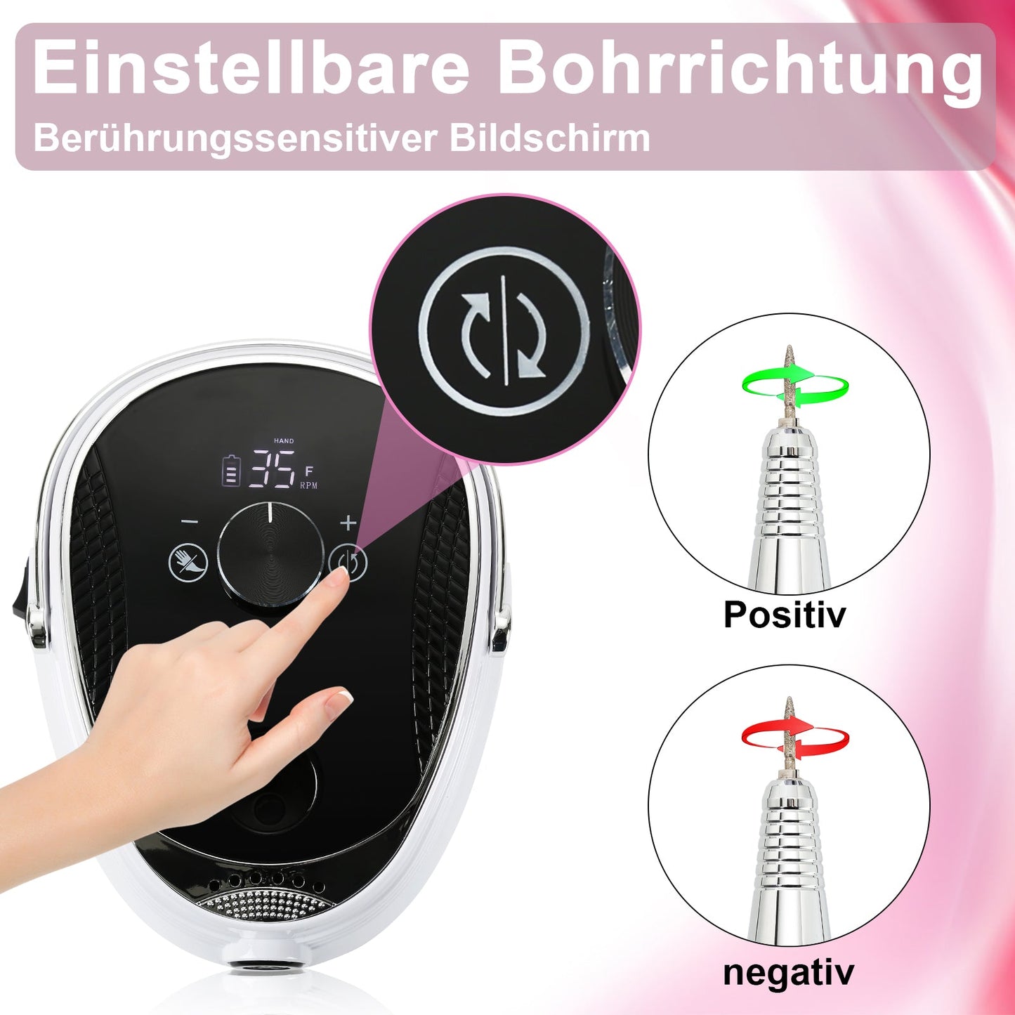 Elektrische Nagelfräser Pediküre 35000 U/min