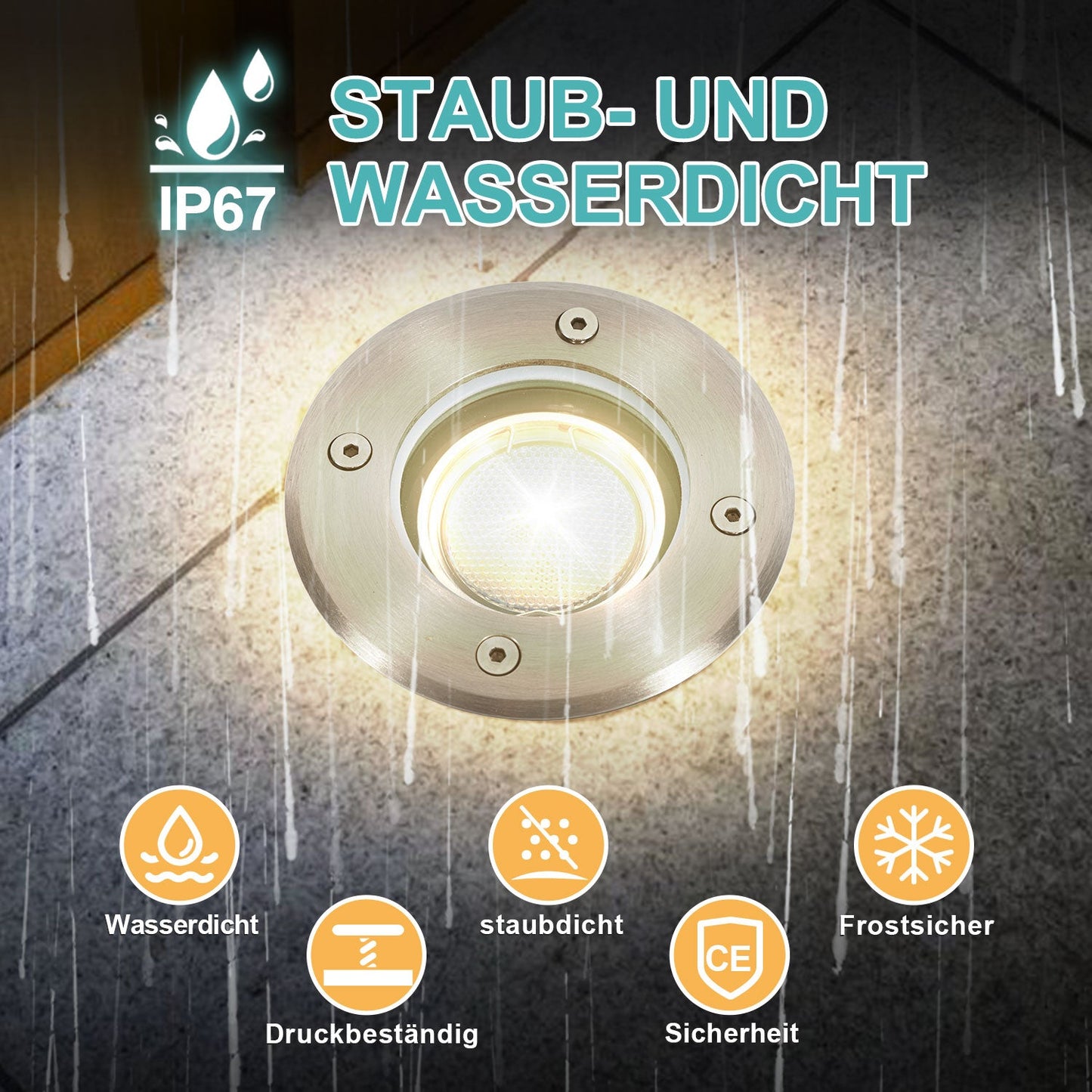 LED Bodeneinbaustrahler 3W Naturweiß mit Mattierten Ersatzlinsen