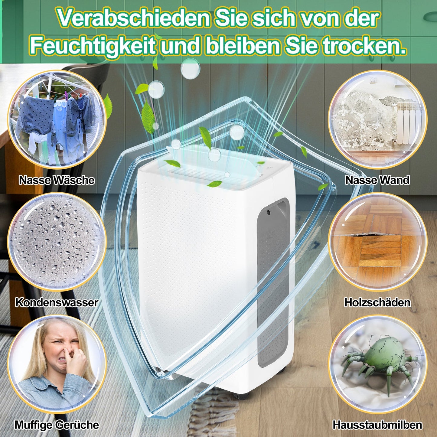 Luftentfeuchter 26L mit Timerfunktion, Wäschetrockungsfunktion, Abtaufunktion