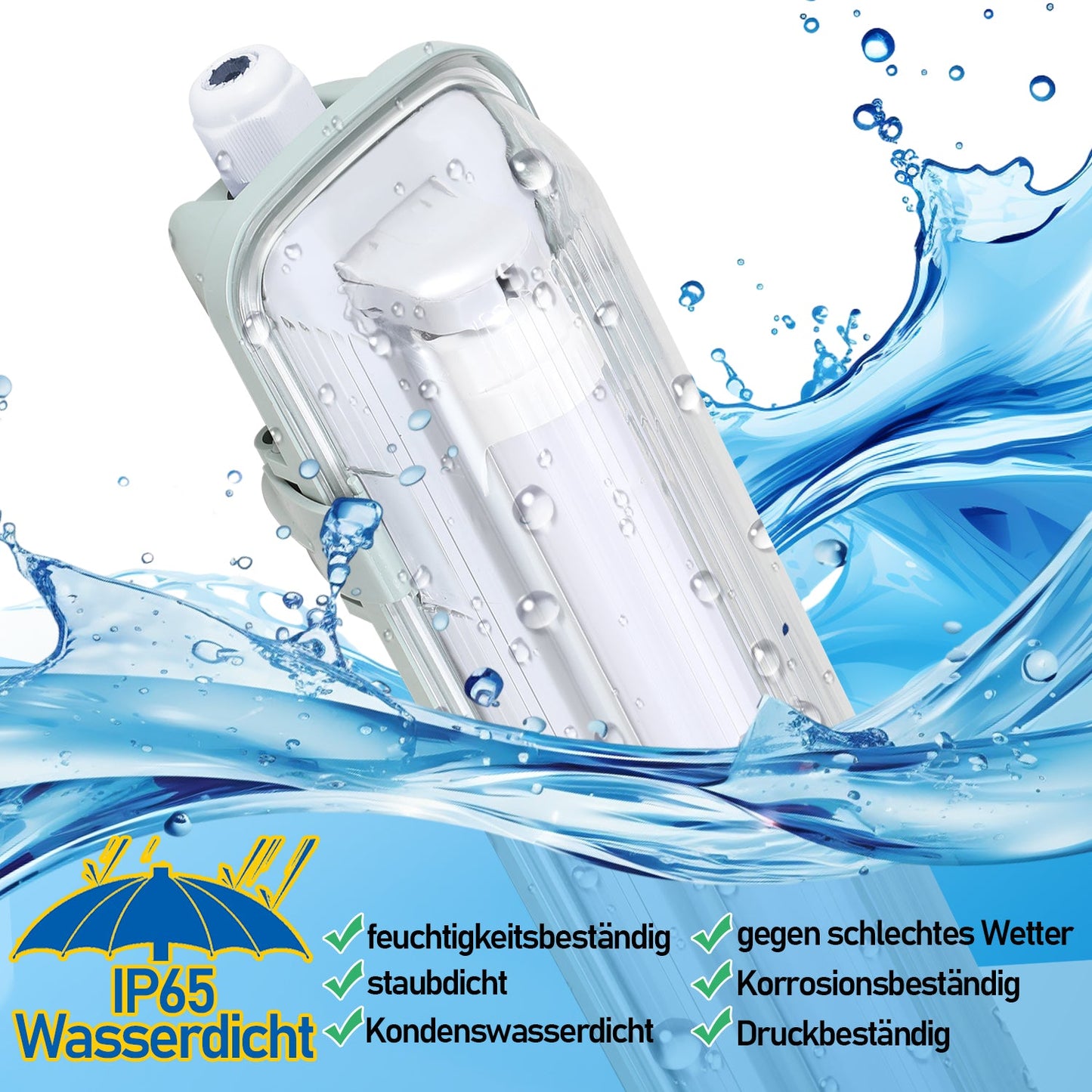 LED Feuchtraumleuchte 18W Neutralweiß 120cm T8