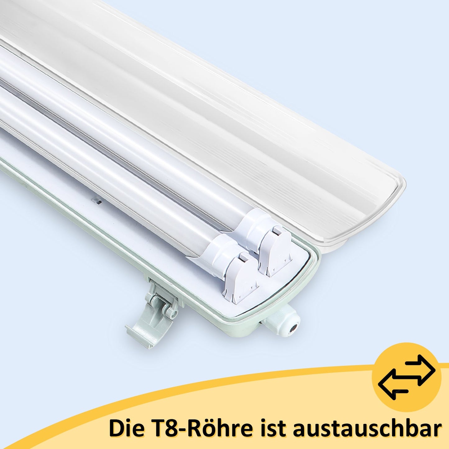 LED Feuchtraumleuchte 2x 24W 150 cm T8 Kaltweiß/Neutralweiß