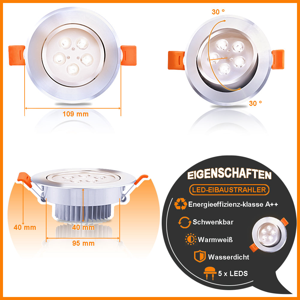 LED Einbaustrahler 3W/5W/7W Kaltweiß/Warmweiß