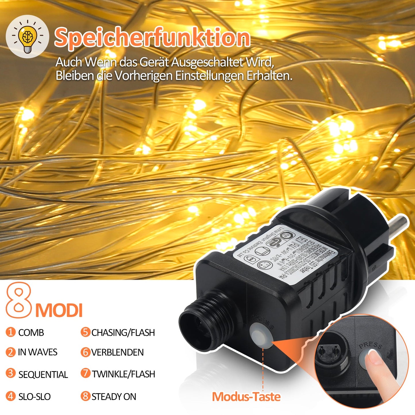 LED Lichternetz Wasserdicht IP44