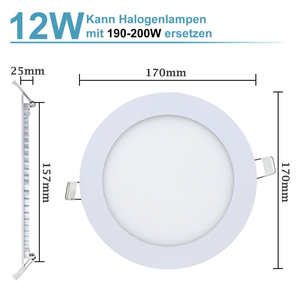 LED Einbaustrahler 6W/9W/12W/18W IP44