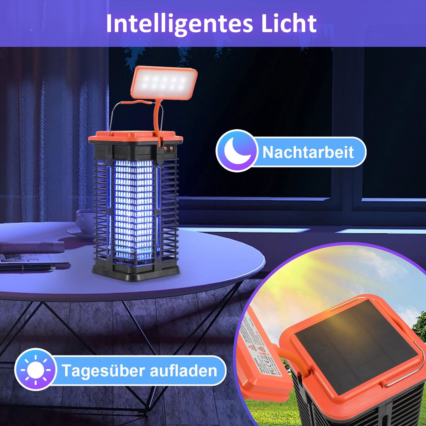 Insektenvernichter Elektrisch Solar 1500V