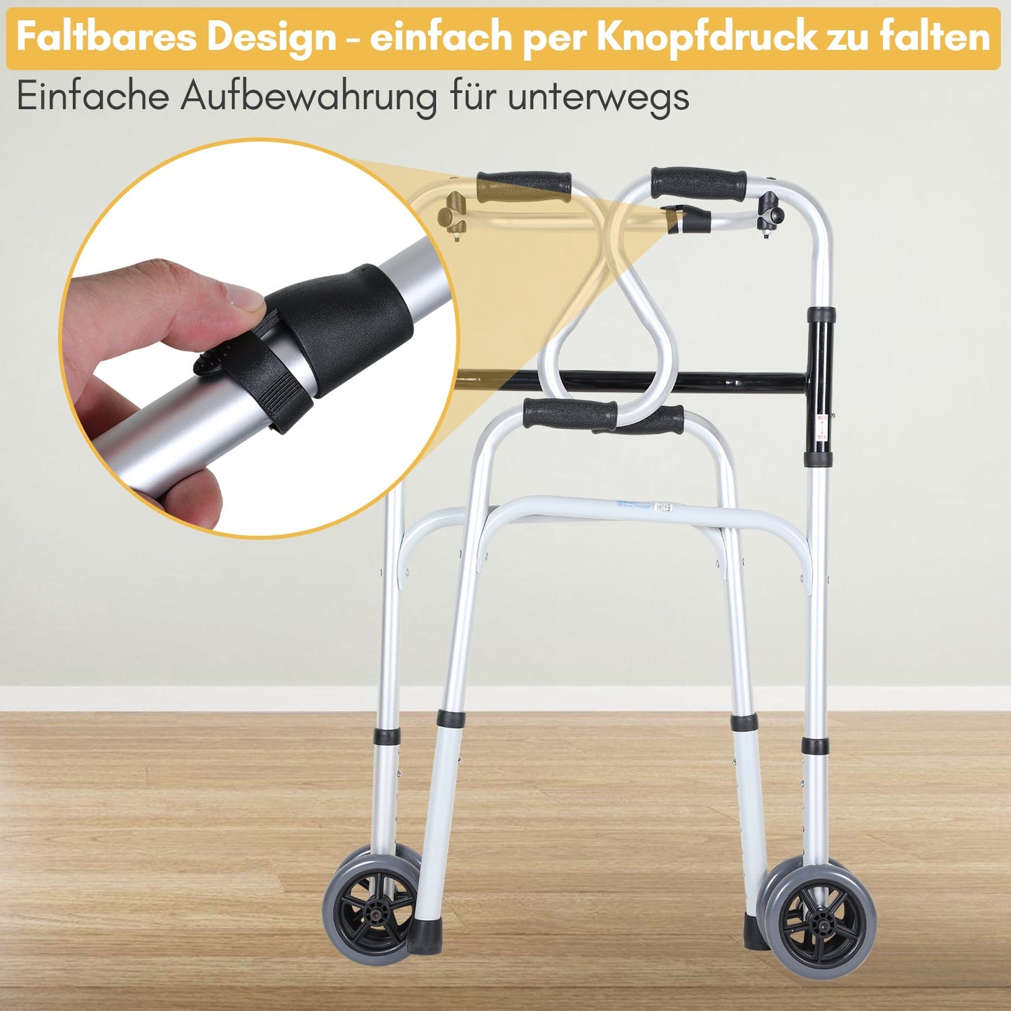 Gehhilfe Leicht Rollator aus Aluminium bis 180 kg