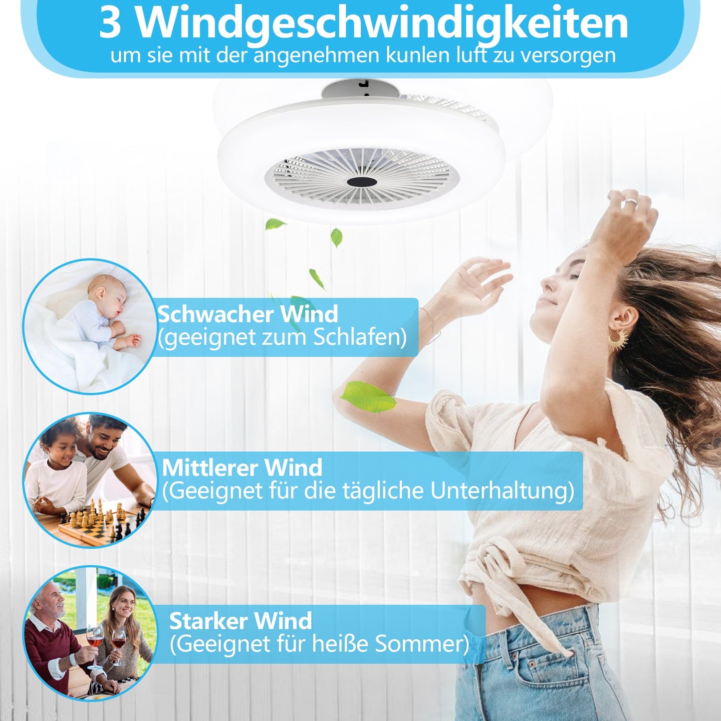Deckenventilator mit Beleuchtung 80W