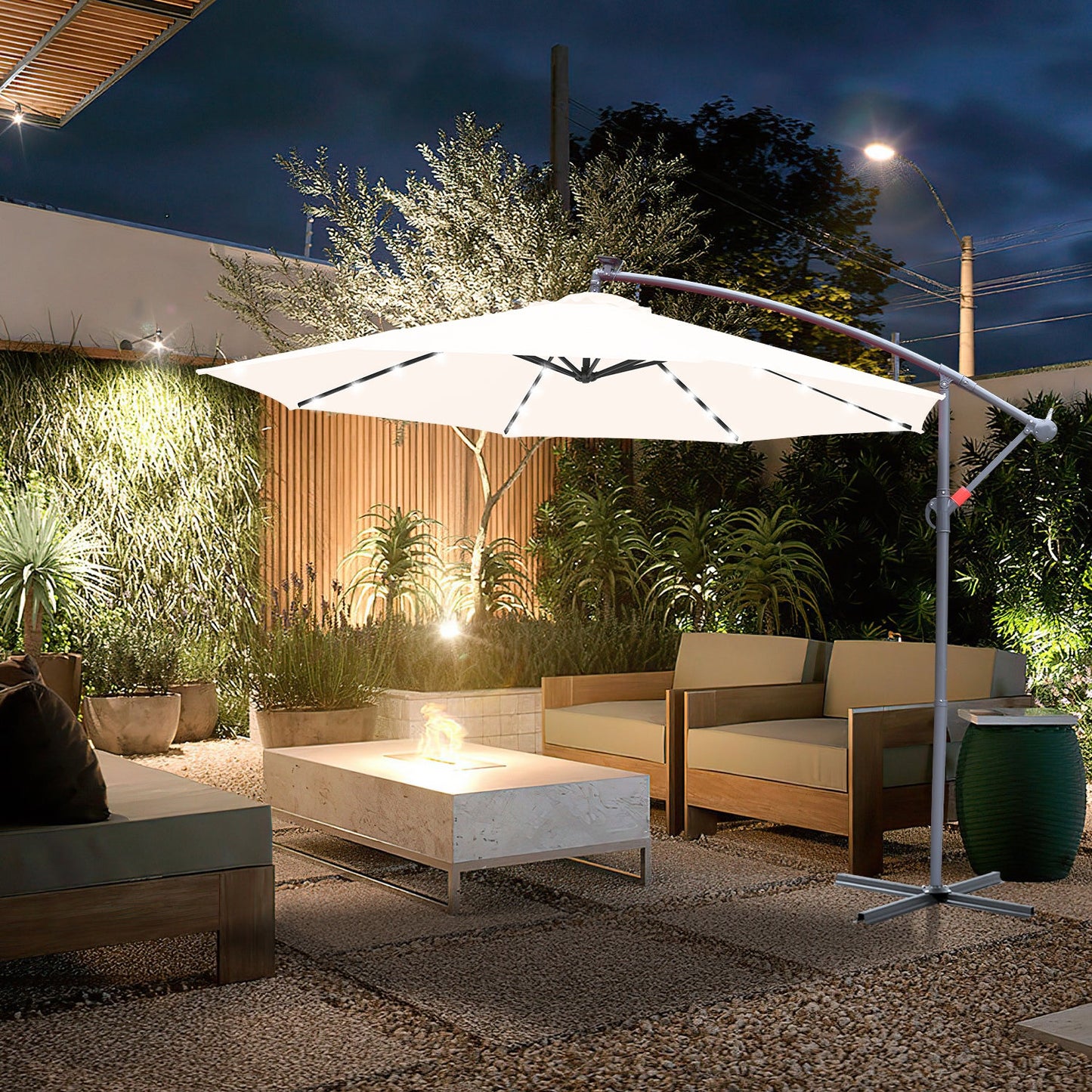 Ampelschirm 3m/3.5m mit Solar LED