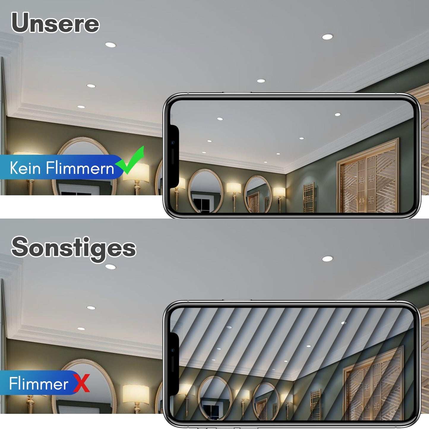 LED Einbaustrahler 20x 3W Kaltweiß/Warmweiß Extra flach