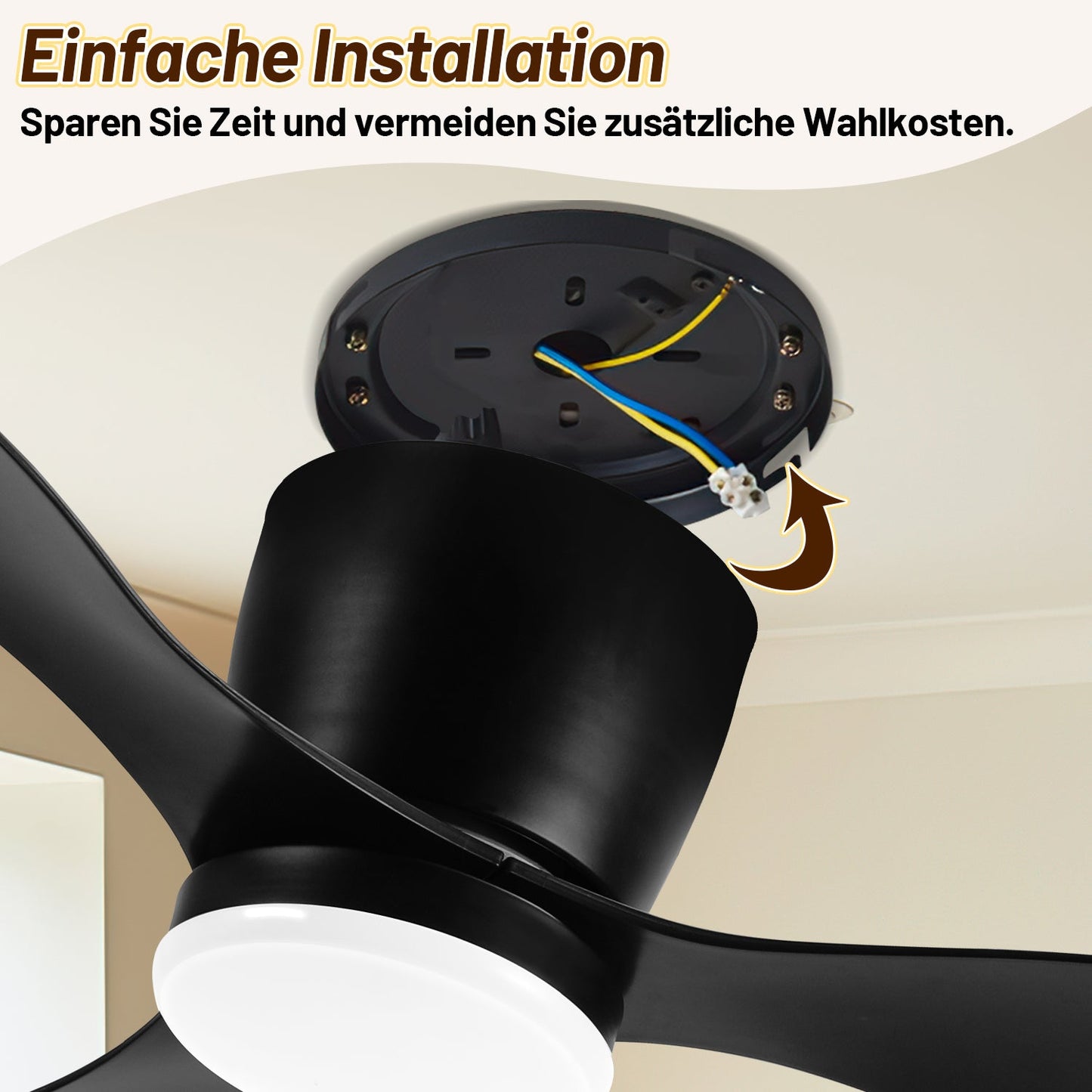 Deckenventilator Lüfter LED Deckenlampe 40W