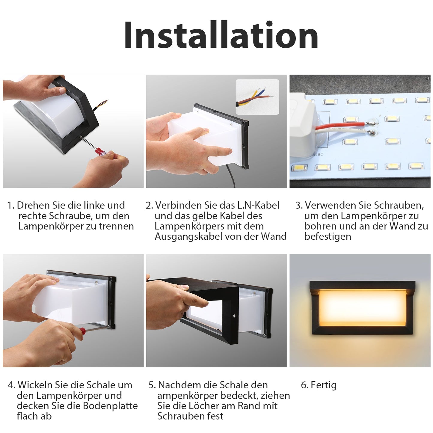 LED Wandleuchte mit Bewegungsmelder 18W
