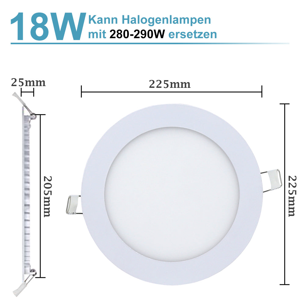 LED Einbaustrahler 6W/9W/12W/18W IP44