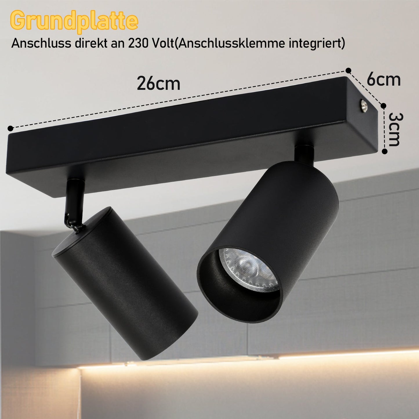Deckenstrahler GU10 4W 1/2/3 flammig Warmweiß