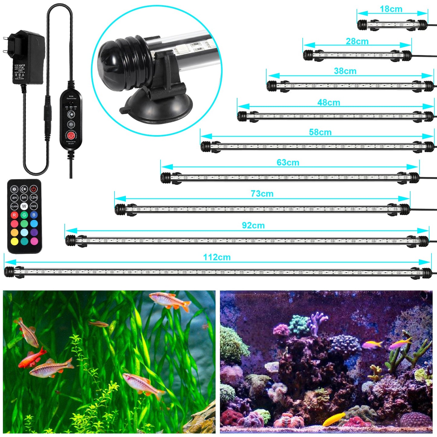 LED Aquarium Beleuchtung IP67 RGB Timing-Funktion
