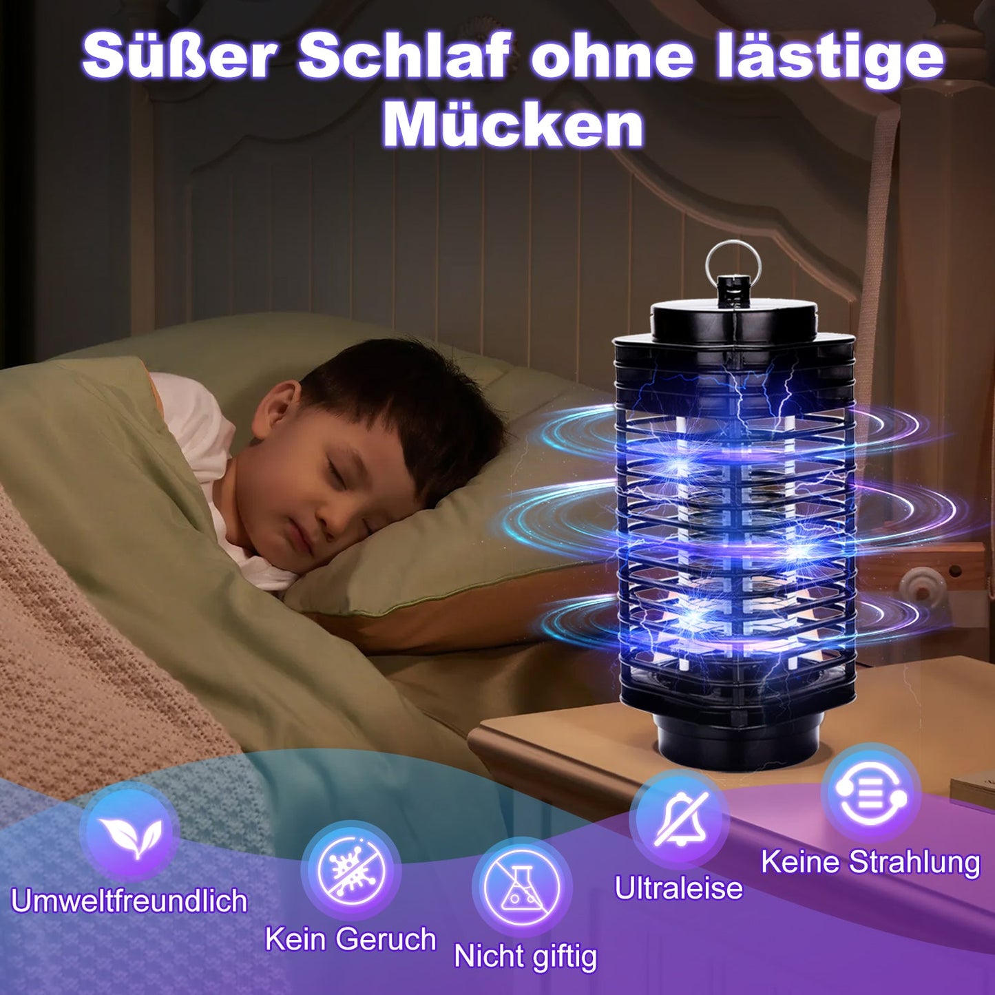 Insektenvernichter Elektrisch LED UV Mückenlampe 3W