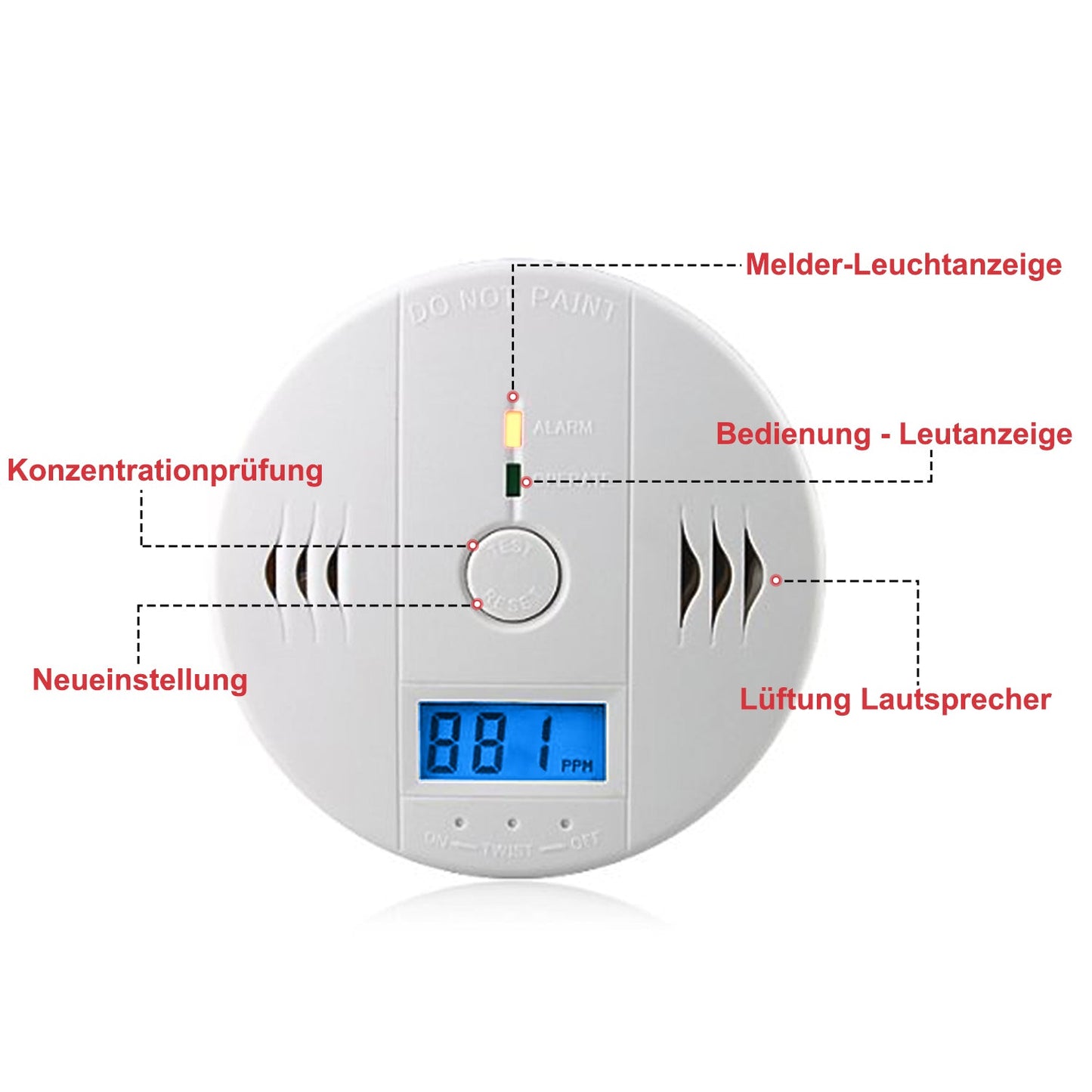 CO Melder Feuermelder Kohlenmonoxidmelder