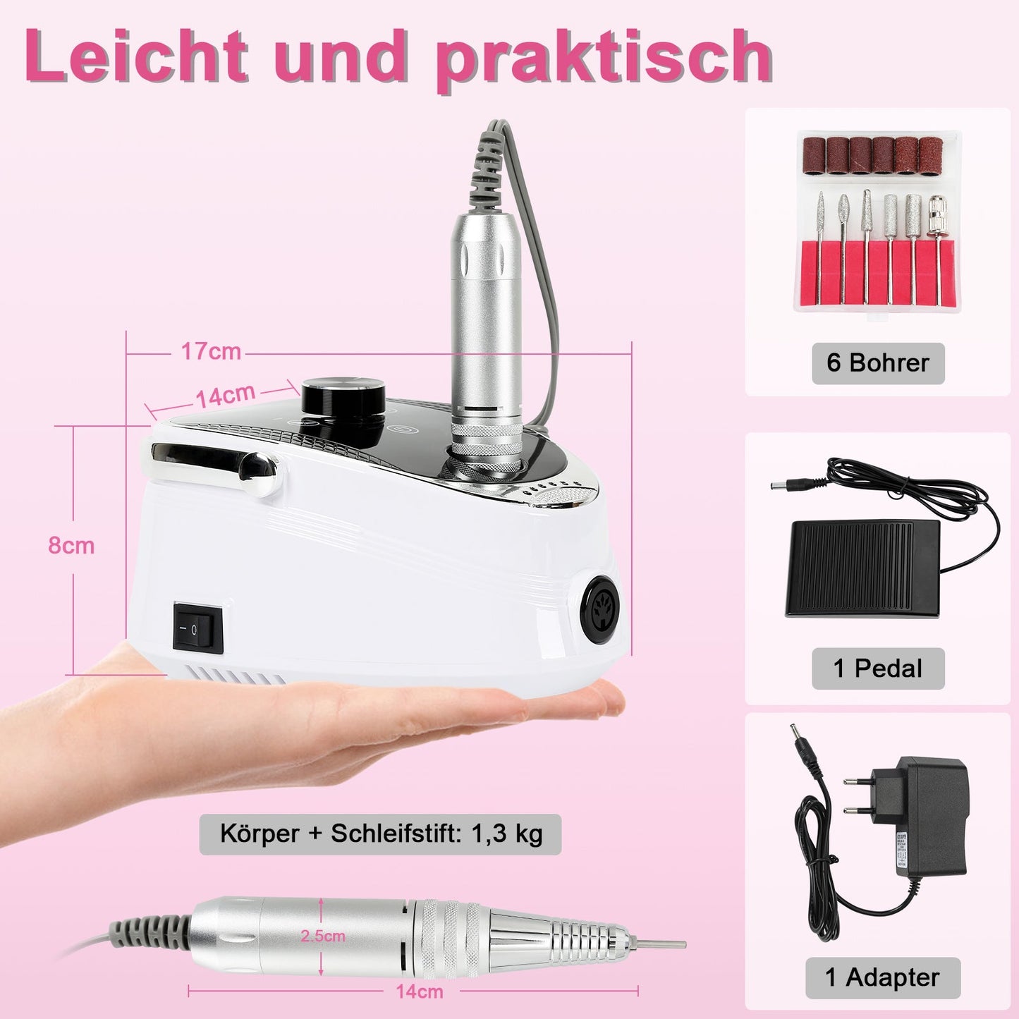 Elektrische Nagelfräser Pediküre 35000 U/min
