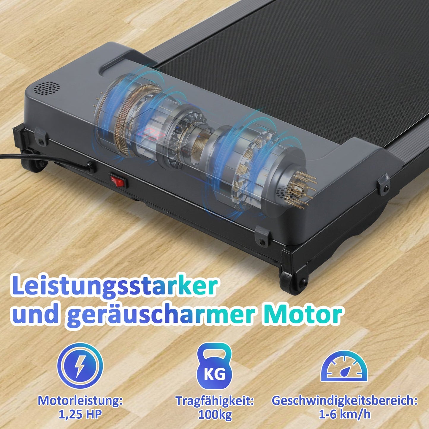 Laufband für Zuhause mit LED-Anzeige Fernbedienung und App Steuerung
