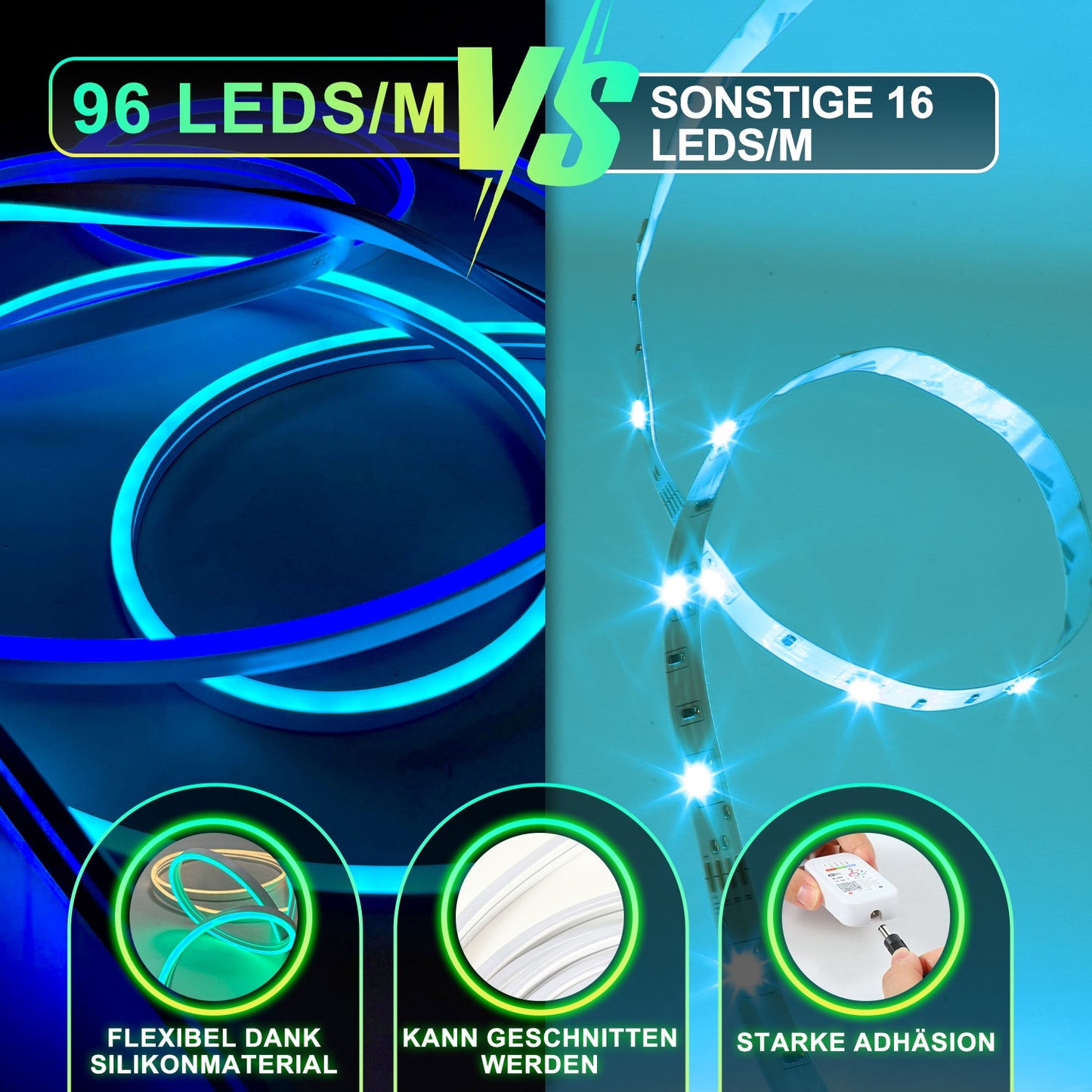 Neon LED Streifen Lichtschlauch Außen 2-10M