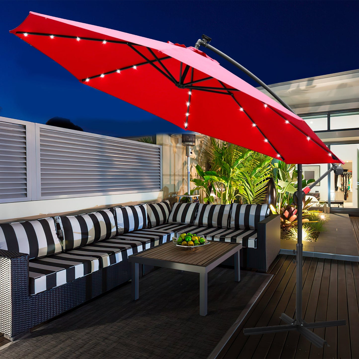 Ampelschirm 3m/3.5m mit Solar LED